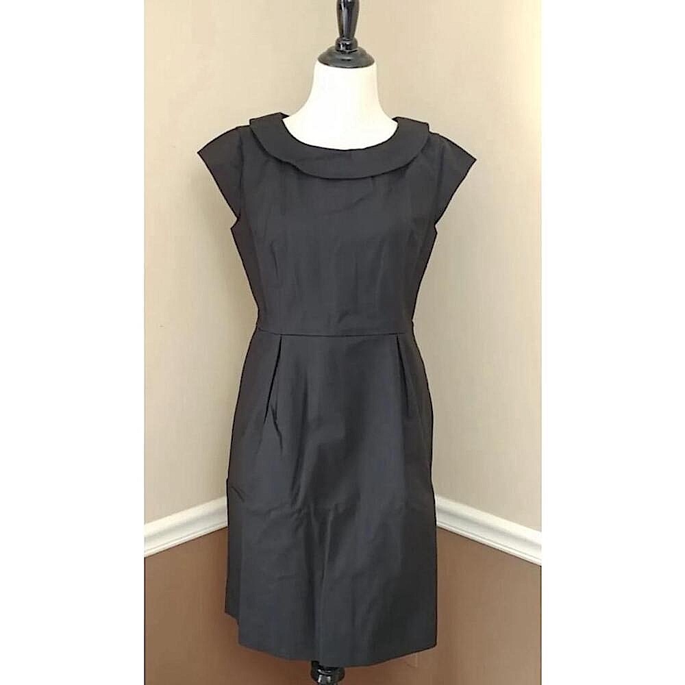 Black Round Collar Retro Shift Dress with Pockets by Myrtlewood from Modcloth L